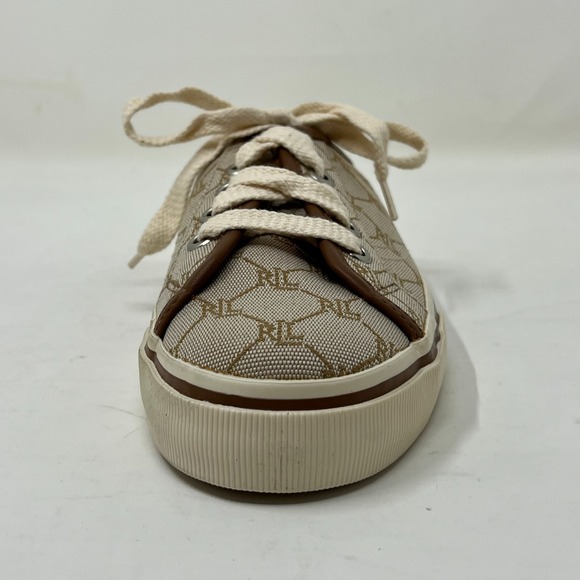 Ralph Lauren Cissy Camel Signature Fabric Mule Sneaker Women's Size 8.5B VTG NEW - Picture 3 of 14